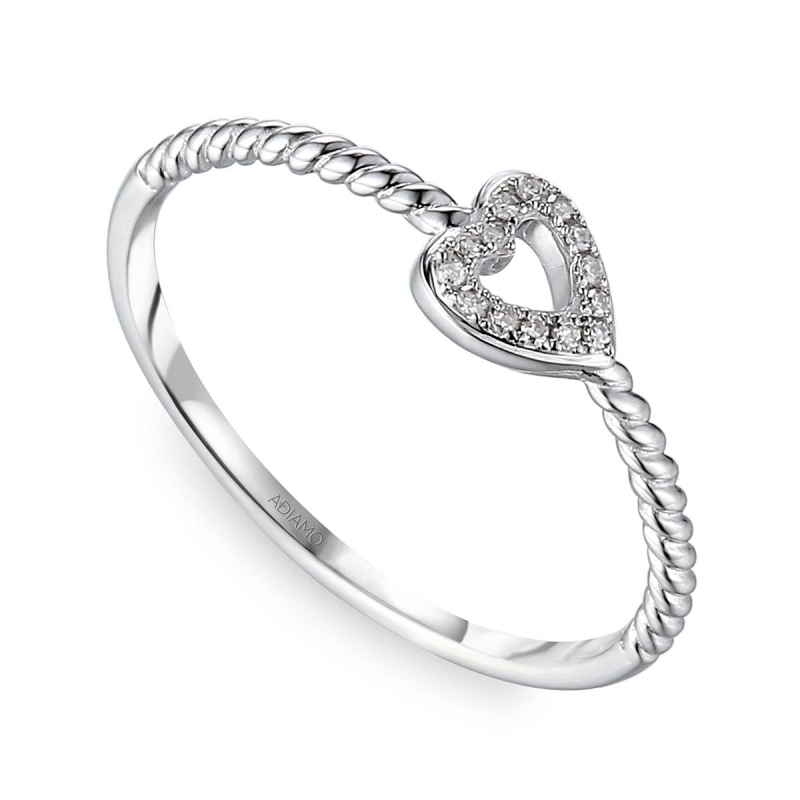 Pierścionek serce z diamentami R60117 W: 8 - zdjęcie: 1