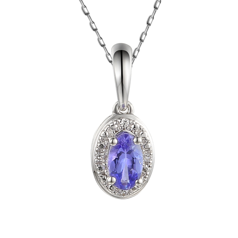 Zawieszka z tanzanitem i diamentami (P60389 W T) - zdjęcie: 1