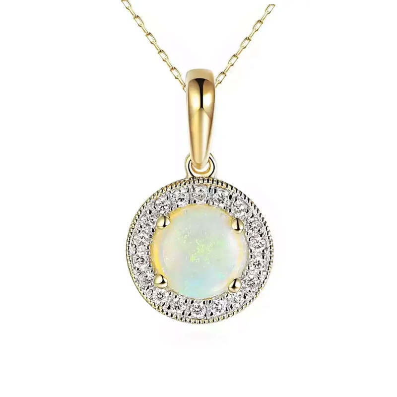 Komplet biżuterii z opalami i diamentami - zdjęcie: 4