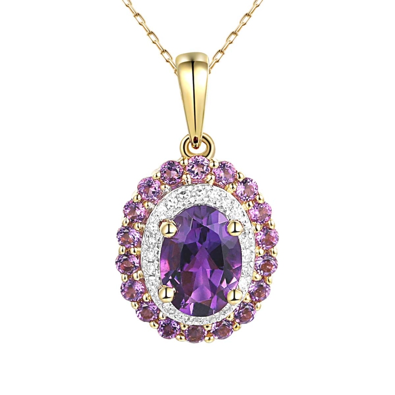 Zawieszka z ametystami i diamentami (P71860 Y AM) - zdjęcie: 1