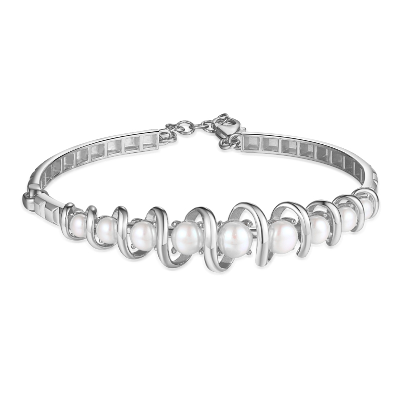 Bransoletka srebrna z perłami (B10120 W PL 925) - zdjęcie: 1