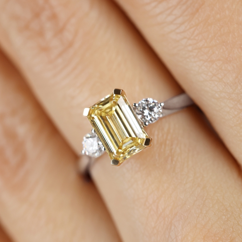 Pierścionek z żółtym diamentem laboratoryjnym (R100397 YW LGDY): 10 - zdjęcie: 5