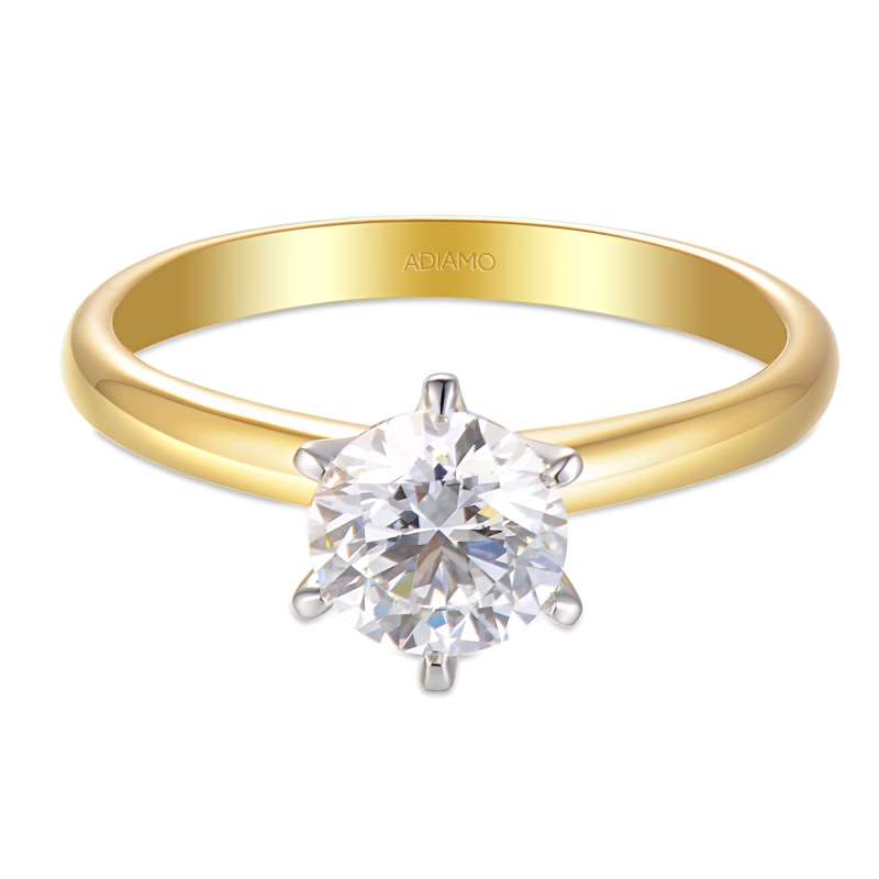 Pierścionek z diamentem laboratoryjnym (R58829 YW LGD 1,04ct) - zdjęcie: 2