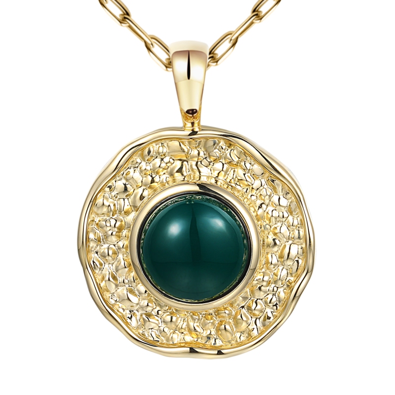 Zawieszka z zielonym agatem (P97687 Y GAG) - zdjęcie: 1