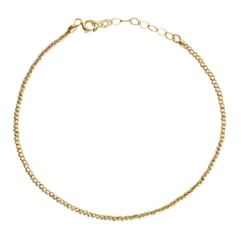 Bransoletka złota z kuleczkami diamentowanymi - zdjęcie: 1