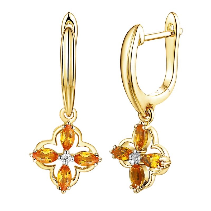 Kolczyki z cytrynami i diamentami (E98901 Y A CT) - zdjęcie: 1