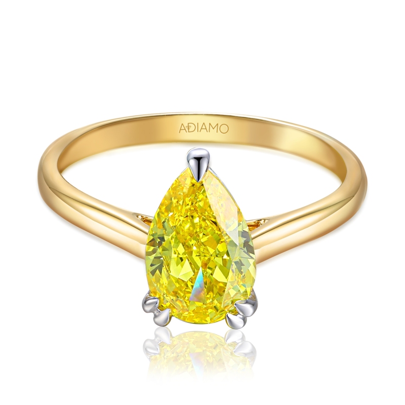 Pierścionek z żółtym diamentem laboratoryjnym (R96123 2,17ct YW LGDY): 15 - zdjęcie: 3