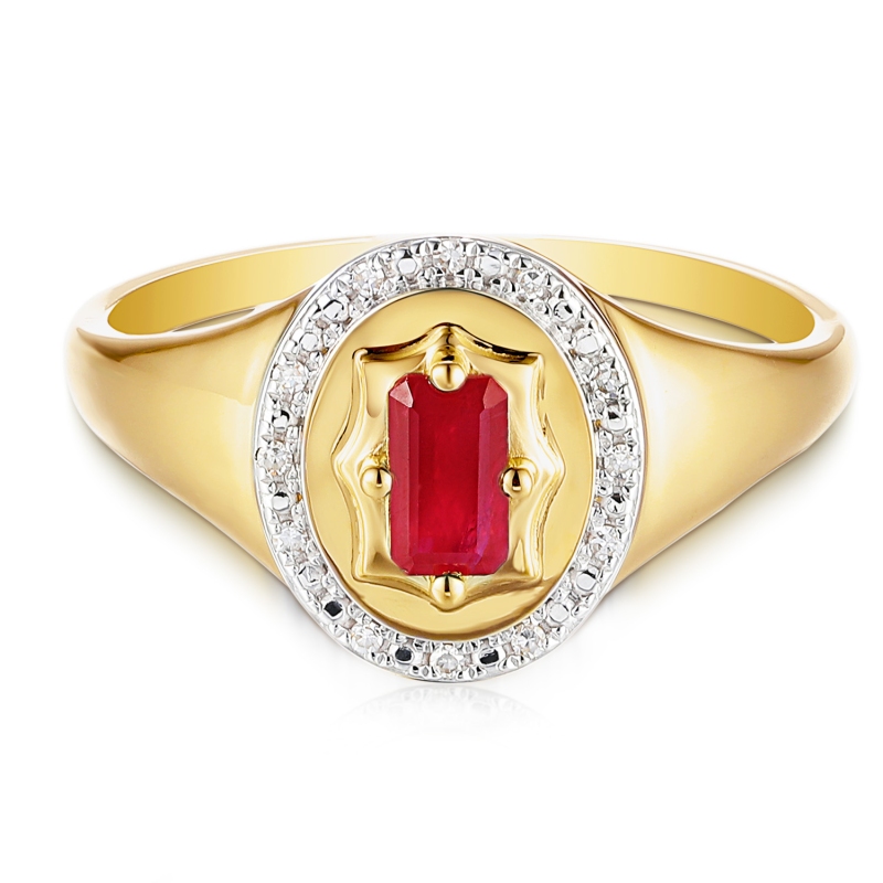 Sygnet z rubinem i diamentami (R93931 Y RU): 10 - zdjęcie: 3