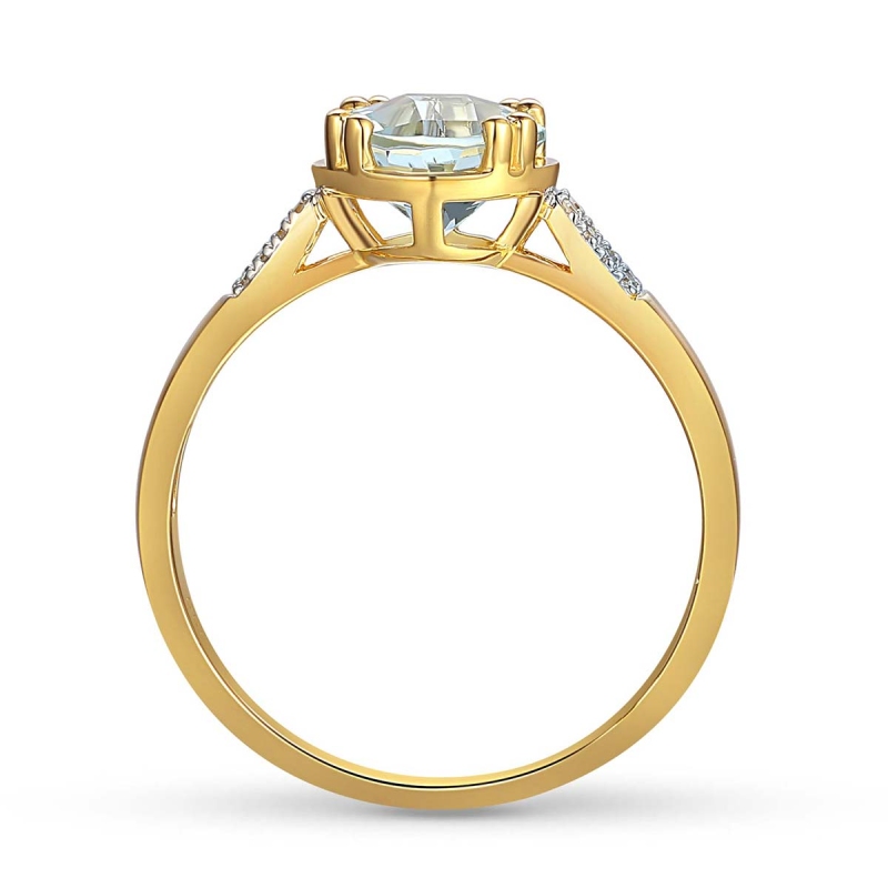 Pierścionek z akwamarynem i diamentami (R82457 Y AQ): 10 - zdjęcie: 2