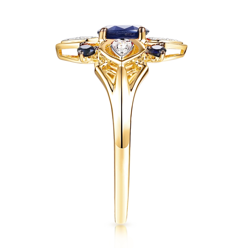 Pierścionek z szafirami i diamentami (R98880 Y SA): 10 - zdjęcie: 4