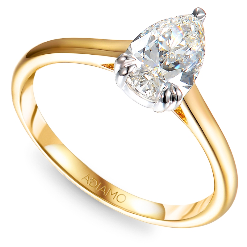 Pierścionek z diamentami laboratoryjnymi (R96123 1,01ct YW LGD) - zdjęcie: 1