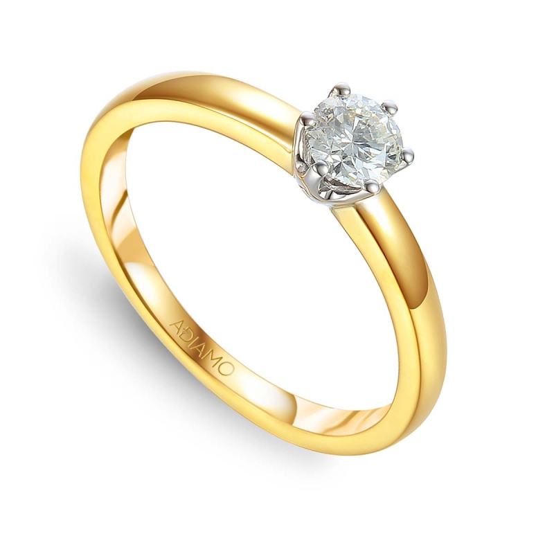 Pierścionek z diamentem (R24275 YW 0,28ct): 9 - zdjęcie: 1