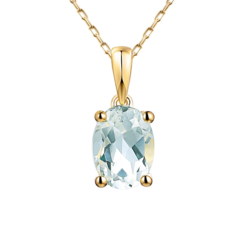 Komplet biżuterii z akwamarynami (E43062YAQ+P43062YAQ) - zdjęcie: 2