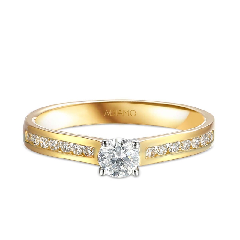 Pierścionek z diamentami (R31737 YW 0,25ct): 9 - zdjęcie: 3