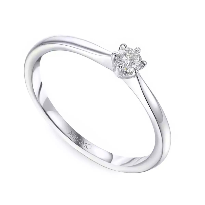 Pierścionek z diamentem, białe złoto pr.585: 8 - zdjęcie: 1