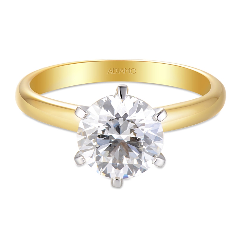 Pierścionek z diamentem laboratoryjnym (R58829 YW LGD 2,00ct) - zdjęcie: 3