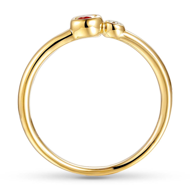 Pierścionek z rubinem i diamentem (R88474 Y RU): 7 - zdjęcie: 4