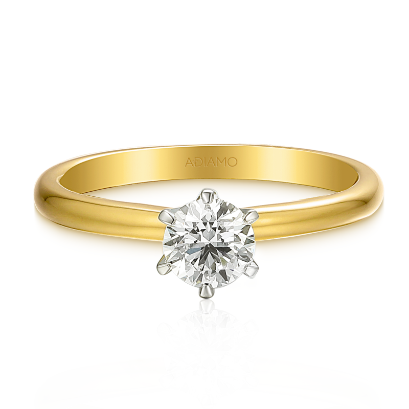 Pierścionek z diamentem laboratoryjnym (R58829 0,51ct YW LGD) - zdjęcie: 3