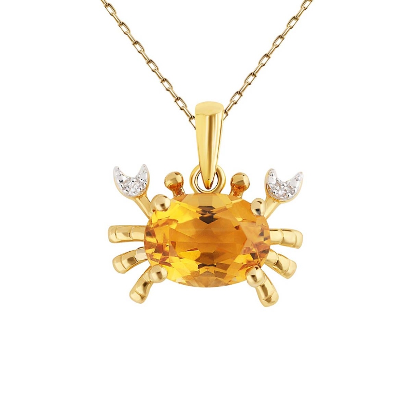 Zawieszka krab z cytrynem i diamentami (P88894 Y CT) - zdjęcie: 1