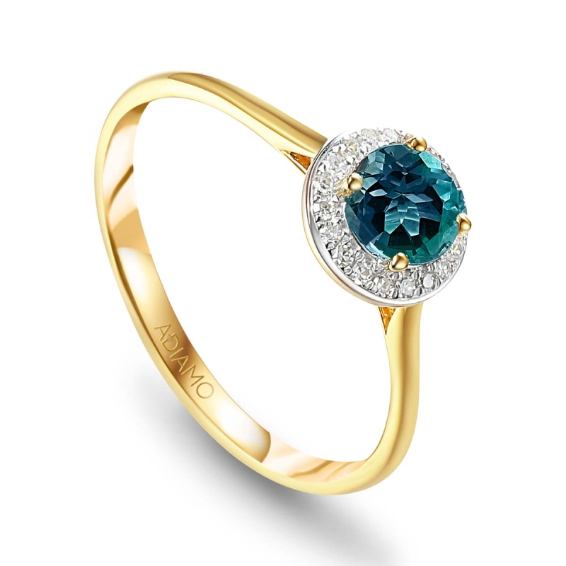 Pierścionek złoty z London Blue Topazem (R62900 Y M LBT): 10 - zdjęcie: 1