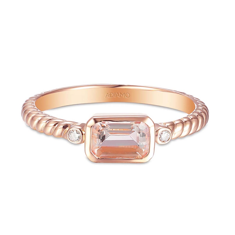 Pierścionek z morganitem i diamentami (R85575 R MR): 8 - zdjęcie: 3