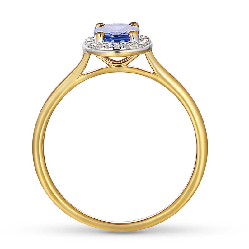 Pierścionek z tanzanitem i diamentami (R62898 Y M T): 7 - zdjęcie: 2