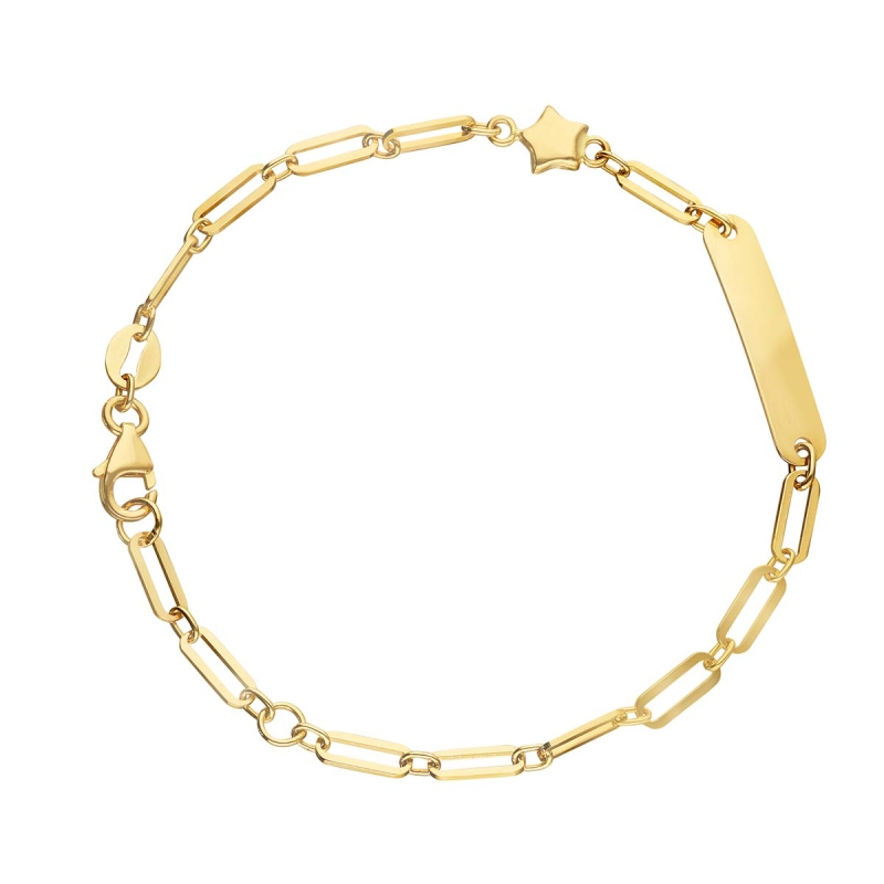 Bransoletka złota z gwiazdką i blaszką - zdjęcie: 1