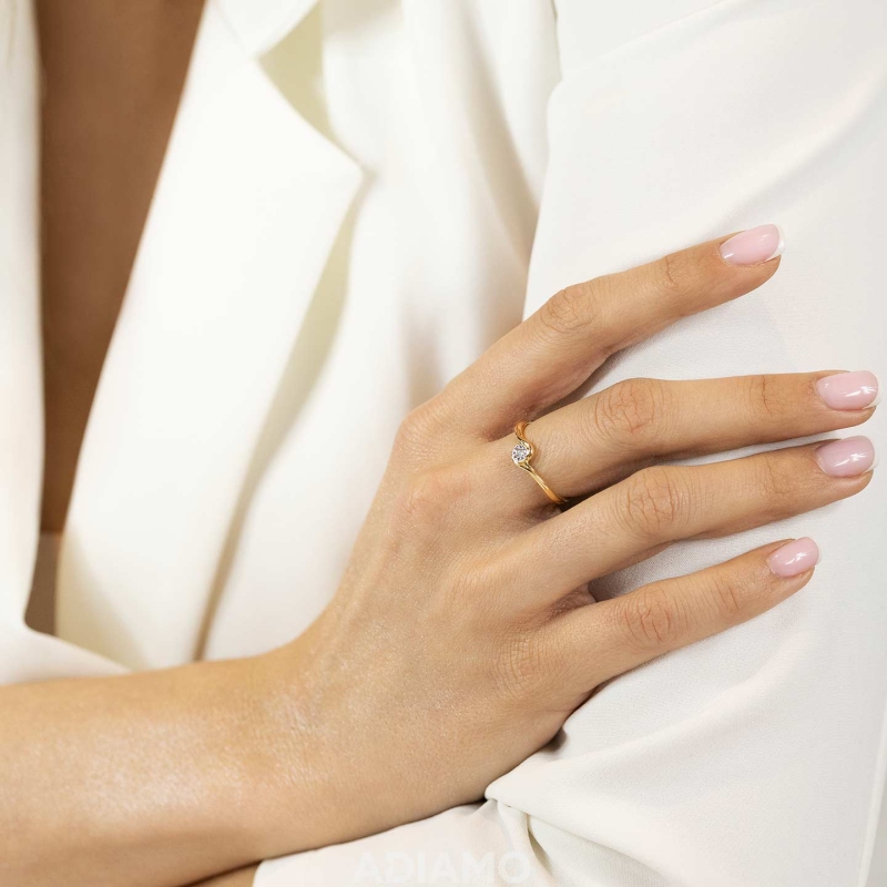 Pierścionek z diamentem (R84186 Y 0,14ct): 10 - zdjęcie: 2