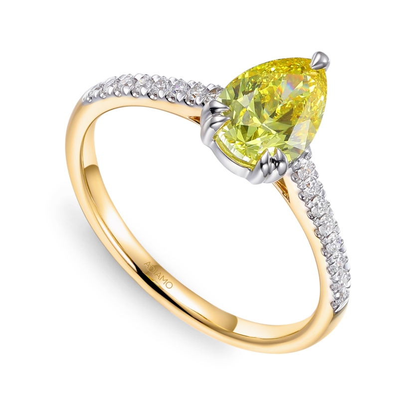 Pierścionek z żółtym diamentem laboratoryjnym (R96122 1,11ct YW LGDY): 10 - zdjęcie: 1