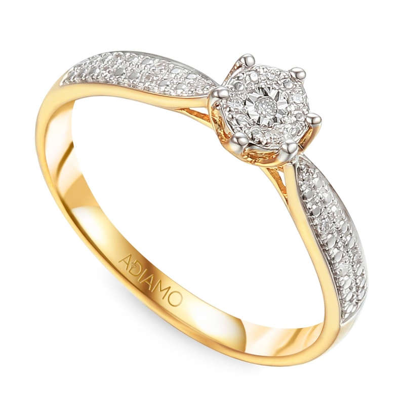 Pierścionek z diamentami, pr.585 73483 Y: 7 - zdjęcie: 1