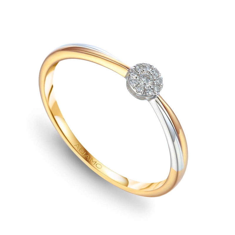 Pierścionek z diamentami (R46691 YW): 9 - zdjęcie: 1