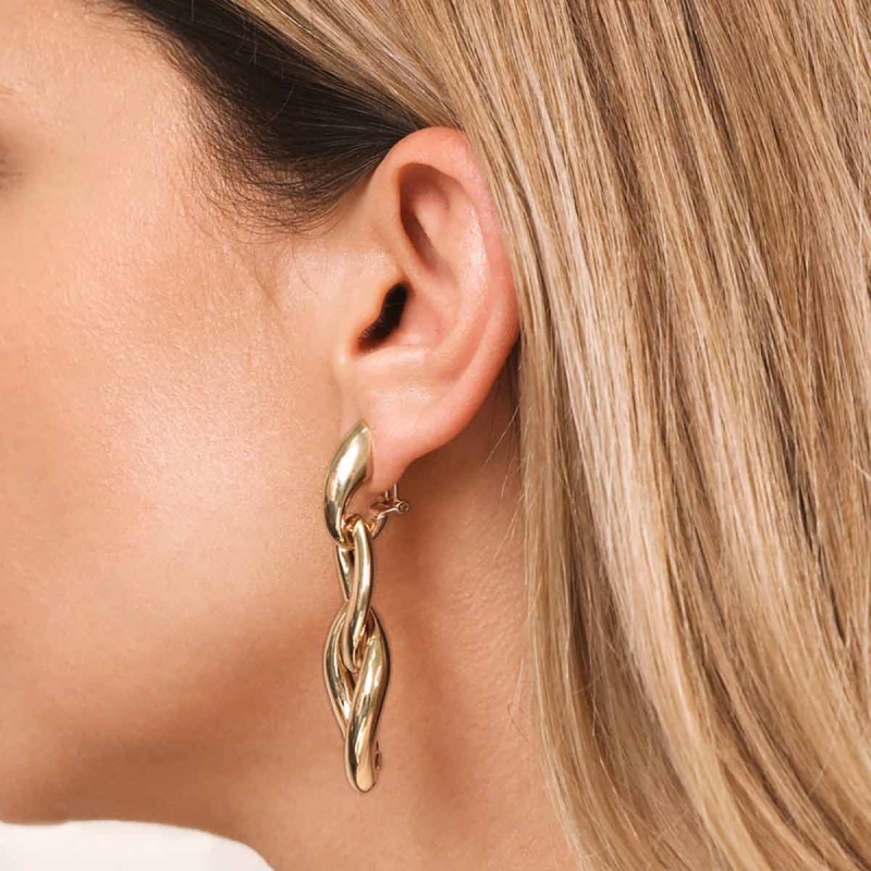 Kolczyki złote wiszące (E11260 Y) - zdjęcie: 3