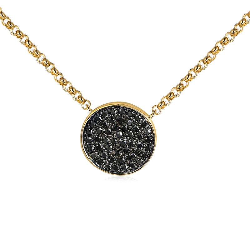 Naszyjnik z czarnymi diamentami (N10164 Y BD) - zdjęcie: 1