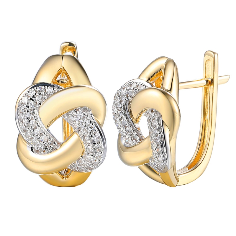 Kolczyki z diamentową pętelką (E95398 Y A) - zdjęcie: 1