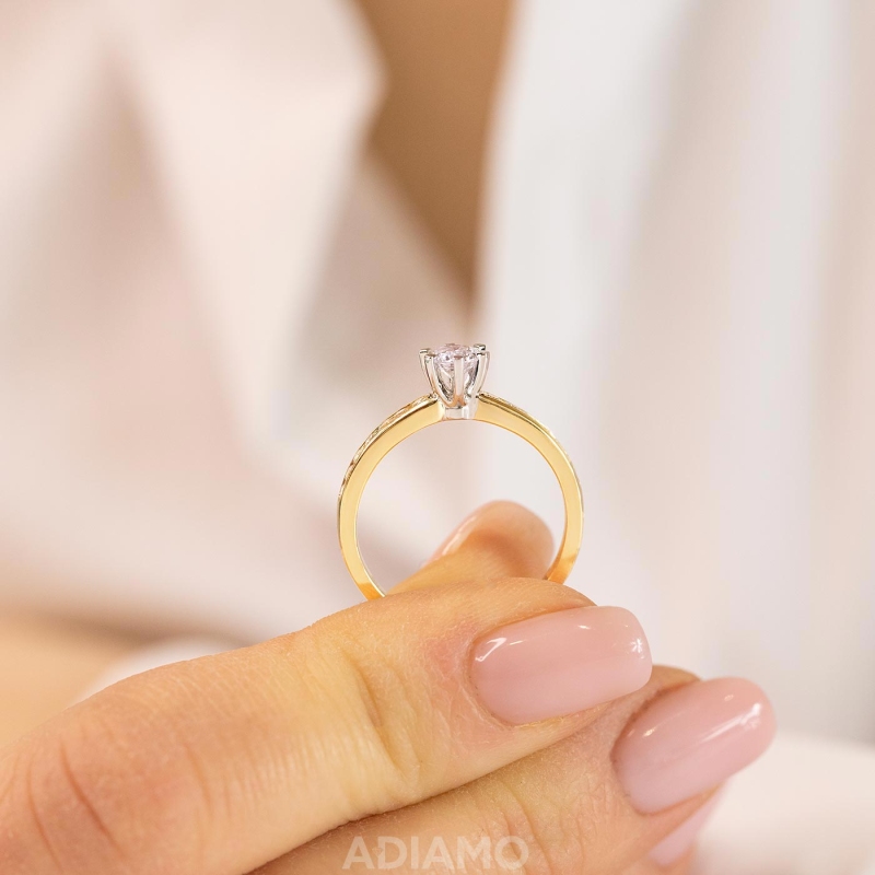 Pierścionek z diamentem (R39422 YW 0,34ct): 7 - zdjęcie: 3