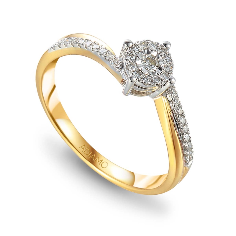 Pierścionek z diamentami (R55152 YW): 10 - zdjęcie: 1