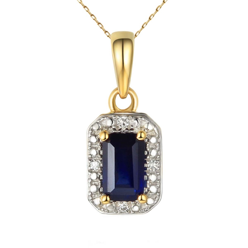 Zawieszka z szafirem i diamentami (P69346 Y SA) - zdjęcie: 1