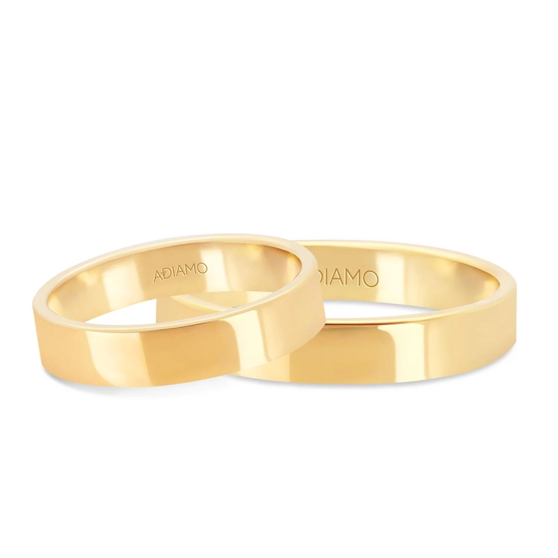 Obrączki ślubne, żółte złoto, płaskie, 4mm: 8, 23 - zdjęcie: 1