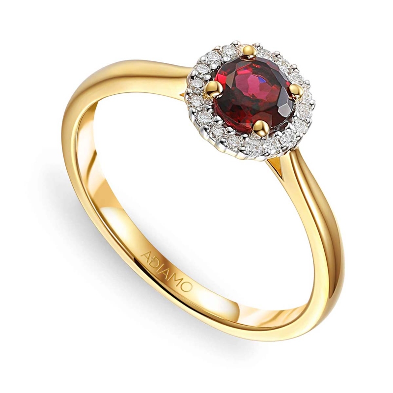 Pierścionek z rodolitem i diamentami (R75604 Y RH): 7 - zdjęcie: 1