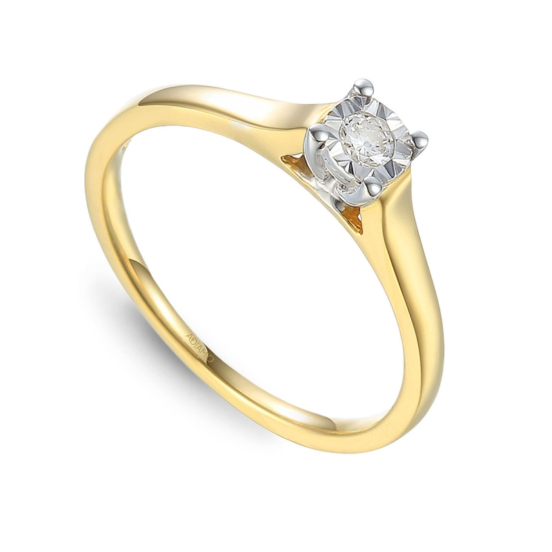 Pierścionek z diamentami (R55118 YW 0,08ct) - zdjęcie: 1