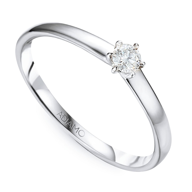 Pierścionek z diamentem, białe złoto (R62416 W 0,10ct): 7 - zdjęcie: 1