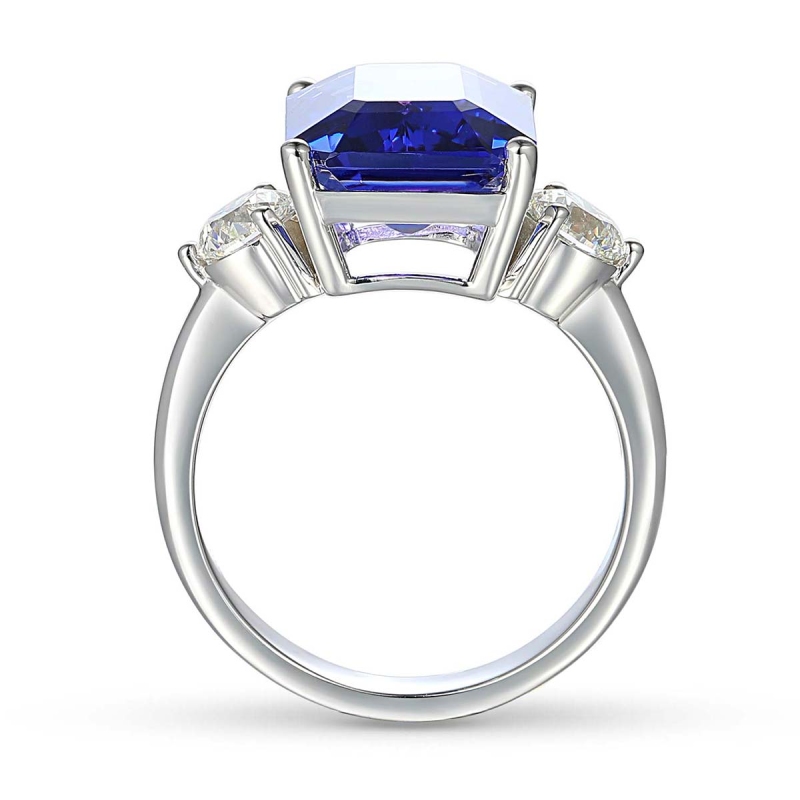 Pierścionek z tanzanitem i diamentami (R39446 W T D): 10 - zdjęcie: 4