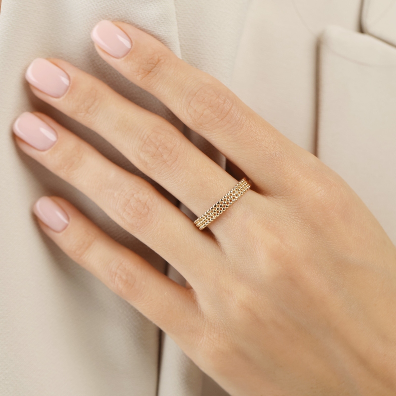 Pierścionek złoty kulki (R10210 Y) : 19 - zdjęcie: 2