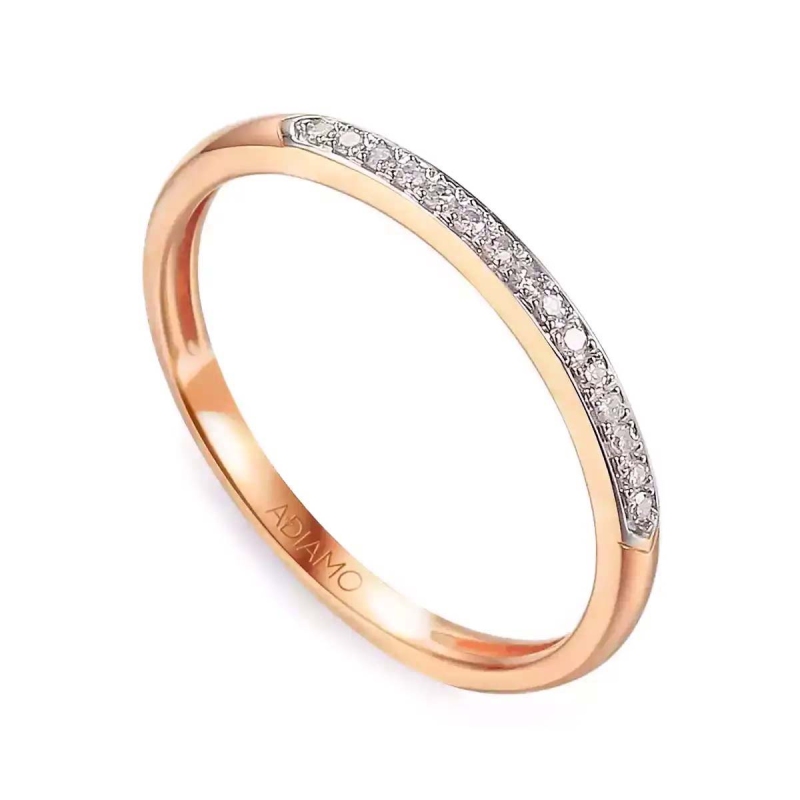 Pierścionek z diamentami, różowe złoto (R71735 R): 7 - zdjęcie: 1