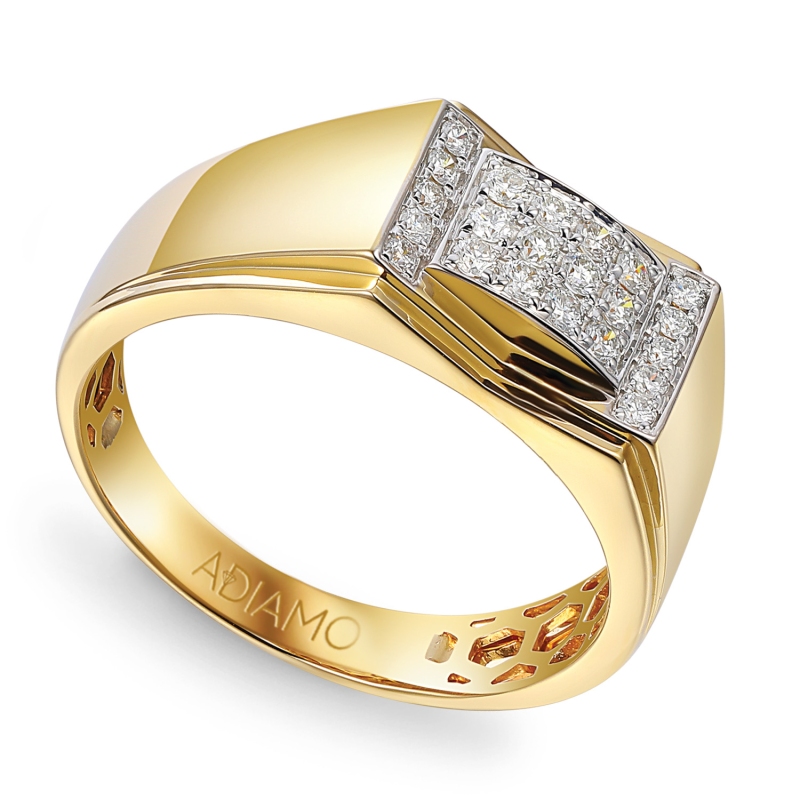 Sygnet męski z diamentami (R95263 Y) - zdjęcie: 1