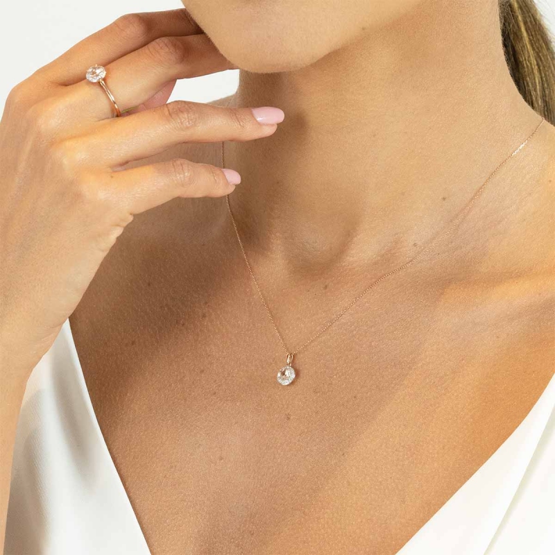 Zawieszka z morganitem i diamentami (P62900 R MR) - zdjęcie: 2