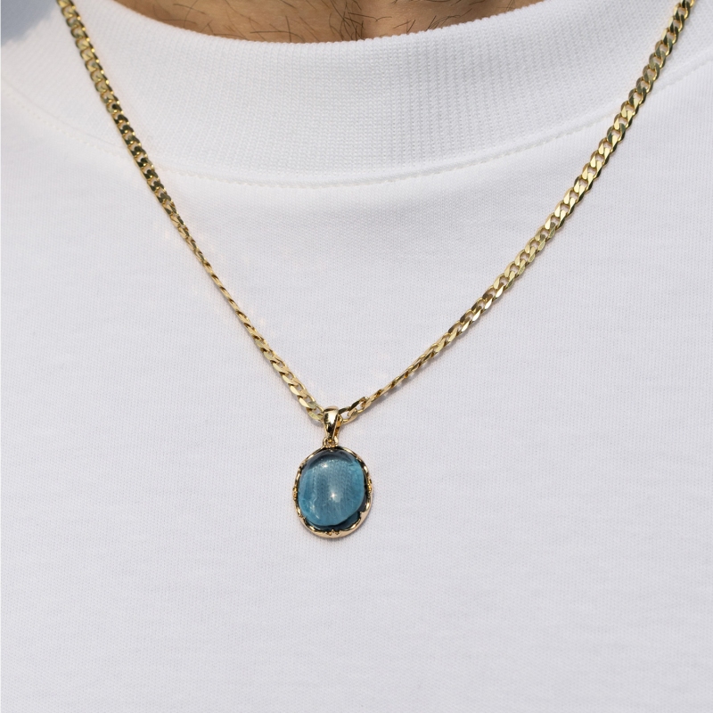 Zawieszka z niebieskim topazem (P97688 Y BT) - zdjęcie: 2