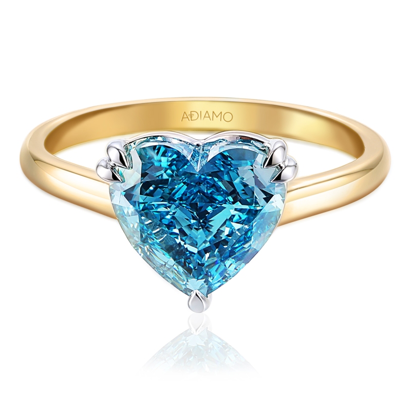 Pierścionek z niebieskim diamentem laboratoryjnym (R96126 2,78ct YW LGDB): 15 - zdjęcie: 3