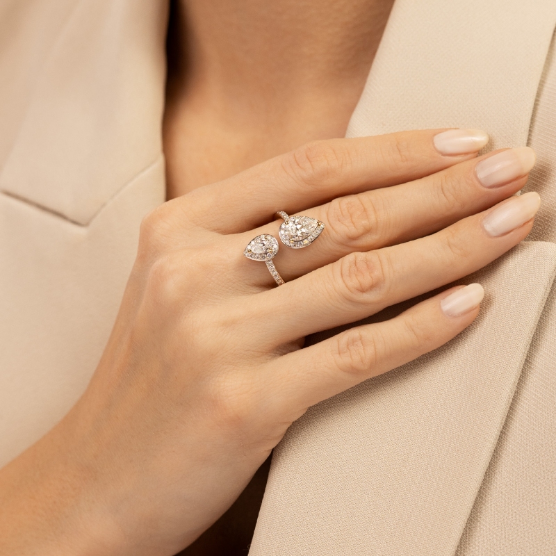 Pierścionek z diamentami laboratoryjnymi (R95318 Y LGD) - zdjęcie: 2