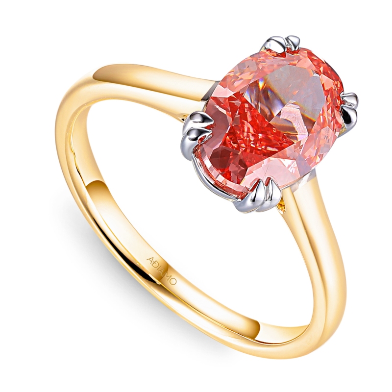 Pierścionek z różowym diamentem laboratoryjnym (R96118 2,79ct YW LGDP): 15 - zdjęcie: 1